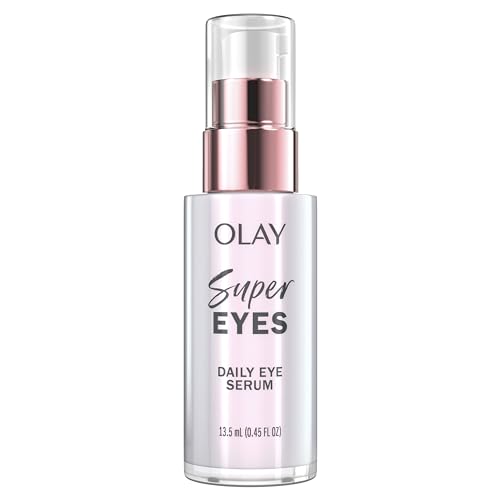 Olay Super Eye Serum - Vitamin C, Caffeine, Niacinamide, Amino Peptide, Aloe Vera - Brightens Dark Circles, Anti-Wrinkle, Anti-Aging, Brightening, Smooths Fine Lines, Firming, Hydrating, 0.45 Oz