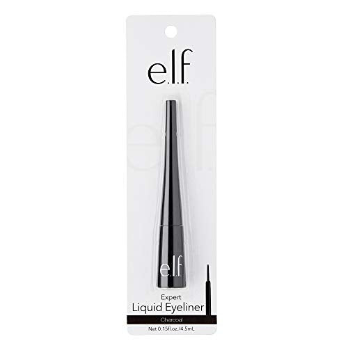 e.l.f. Liquid Eyeliner, High-pigment Liquid Eyeliner With Extra-Fine Brush Tip, Easy Glide Smudge-proof Formula, Charcoal