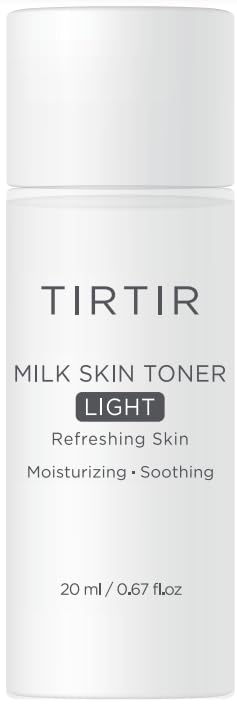TIRTIR Milk Skin Rice Toner Light | Instant Hydration with 4% Niacinamide, Pantenol, Lightweight, Pore-Tightening, Vegan, Acne-Prone, Oily Skin, Fungal Acne Safe, Korean Skin Care, 0.67 Fl Oz