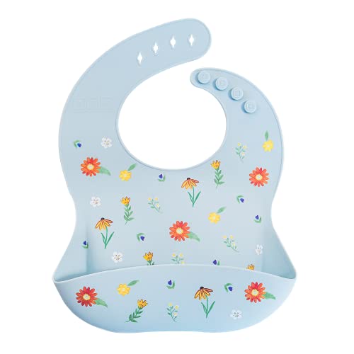Austin Baby Co Mess Proof Silicone Bibs for Babies – Perfect Travel Toddler Bibs for Baby Boy or Baby Girl – Waterproof with Adjustable Collar, Soft Food Grade Silicone, BPA Free