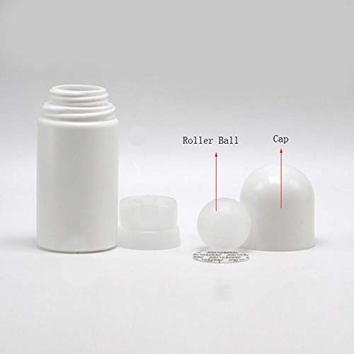 4Pcs 50ml/1.69oz White Deodorant Bottles Empty Refillable Plastic Roll On Bottles Deodorant Container Essential Oils Roller Bottles With Plastic Roller Ball For Deodorant Lip Oil Aromatherapy Perfume
