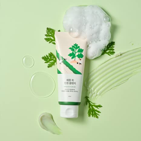 ROUND LAB Mugwort Calming Cleanser | Cleanse and calm simultaneously, Formulated with 4-CICA, Soothing, Low pH, Moisturizing, Cream Type Cleanser (5.07 fl.oz)