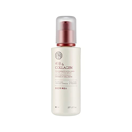 The Face Shop Pomegranate & Collagen Volume Lifting Serum - Helps Skin Look Firm & Supple - Reduces Fine Lines & Wrinkles - Improves Elasticity - Hydrating Lightweight Face Serum - Korean Skin Care
