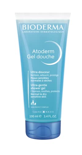 Bioderma Atoderm - Shower Gel - Moisturizing Body and Face Wash - for Family with Normal to Dry Sensitive Skin, 3.33 Fl Oz, (Pack of 1)