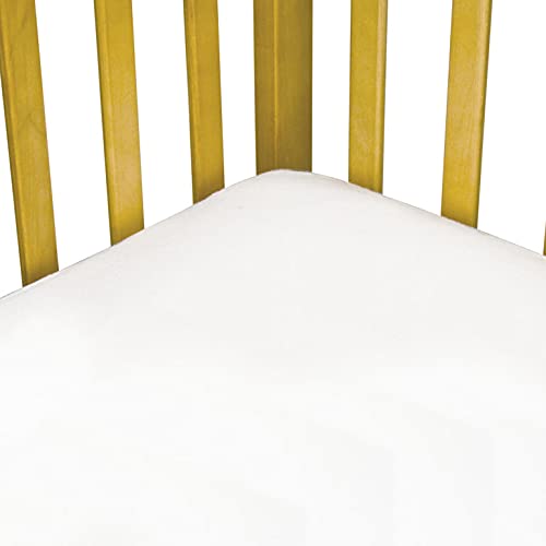 Sealy Baby Allergy Protect Antimicrobial Fitted Waterproof Infant Crib Mattress Protector Pad and Toddler Bed Cover, Durable & Comfortable Topper, Machine Washable & Dryer Friendly, 52” x 28”- White