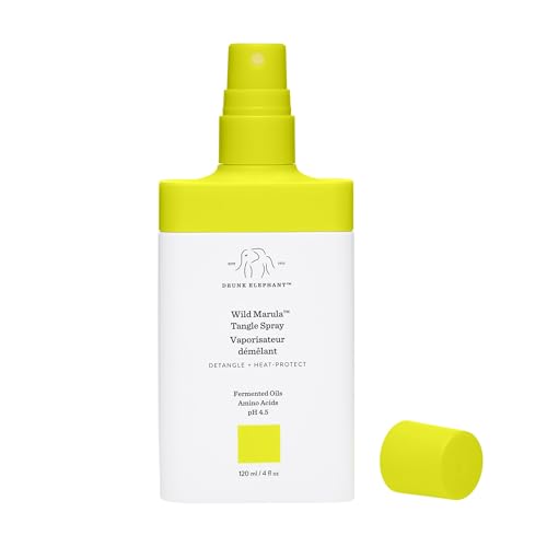 Drunk Elephant Wild Marula Tangle Spray - 120 ml/4 fl oz - Detangler and Heat Protectant - Clean Clinical - Sulfate-Free - Cruelty-Free - Dermatologist-Tested - Free of Essential Oils, Silicones, SLS