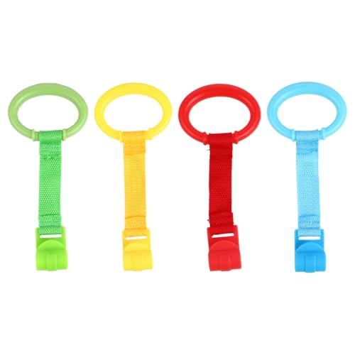 TOYANDONA 4Pcs Plastic Baby Pull Rings Hanging Walking Assistant Baby Stand Up Rings for Toddler Practice Tool