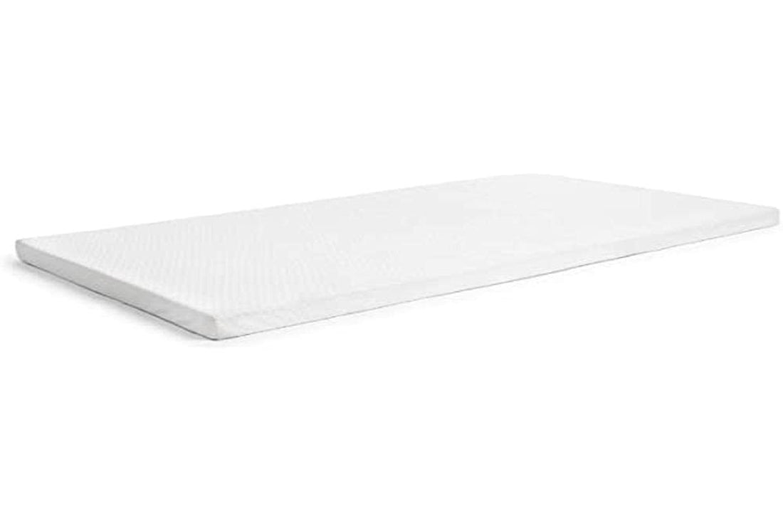Milliard 2-Inch Ventilated Memory Foam Crib and Toddler Bed Mattress Topper with Removable Waterproof 65-Percent Cotton Non-Slip Cover - 52 x 27 x 2 White