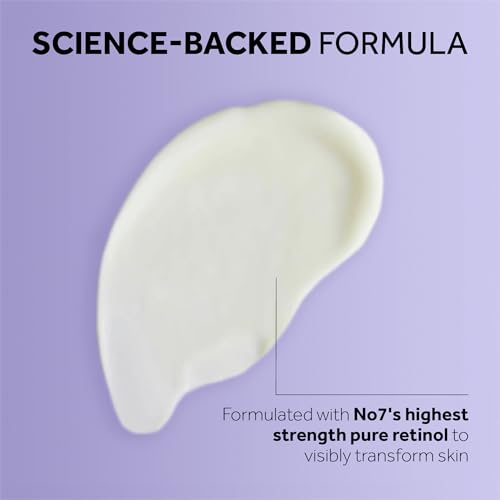 No7 Pure Retinol 1% Night Concentrate - Anti Wrinkle Retinol Serum with Collagen Peptides & Niacinamide for Younger Looking Skin - Firming Face Serum for Fine Lines & Wrinkles (30ml)