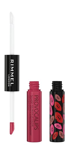 Rimmel London Provocalips 16hr Kiss-Proof Lip Color - Two-Step Liquid Lipstick to Lock in Color and Shine - 210 Flirty Fling, .14 fl.oz.