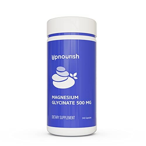 UpNourish Magnesium Glycinate Chelate 500mg Capsules - Highly Absorbable Chelated Magnesium - Pure Magnesium Supplement for Sleep & Calm Support, Nervous, Muscle & Bone Health