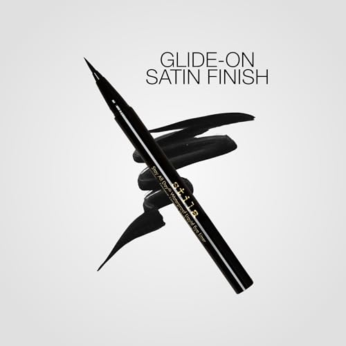 stila Waterproof Liquid Eye Liner, Stay All Day Makeup with Fine Brush Tip | Lasting Satin Finish, Smudge-Proof & Transfer-Resistant