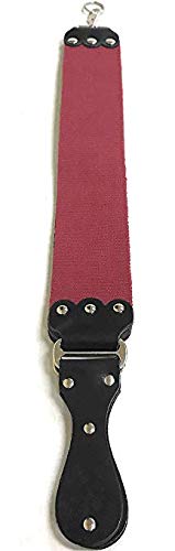 GBS Handmade Premium Black and Maroon Straight Razor Leather Sharpening Strop/Strap - 3 x 26