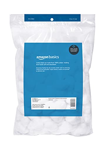 Amazon Basics Cotton Balls, 200ct, 1-Pack (Previously Solimo)