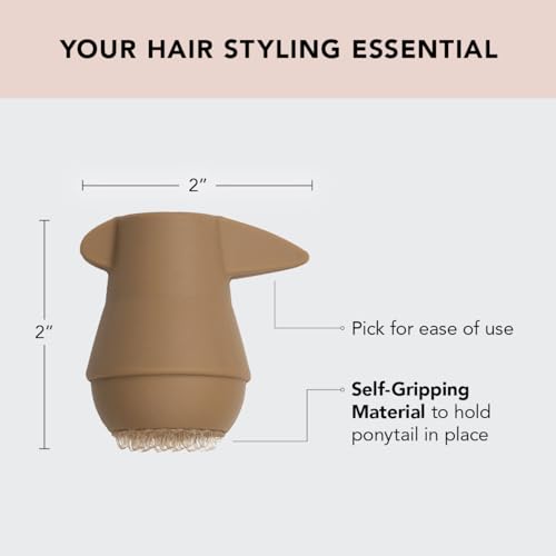 Kitsch PonyFull Blonde Hair Volumizing Tool - 1 Pc Hair Volume Enhancer that Instantly Lifts Your Ponytail - Ideal for Thin Hair and Cheer Ponytail Bump | Includes 3 No Snag Elastic Hair Ties