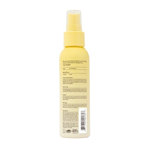 Sun Bum Blonde Formula Hair Lightener, Spray, Banana Scent, 4 oz, For Blonde to Medium Brown Hair Types, Color Treated, Cruelty Free