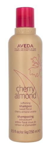 Aveda Cherry Almond Softening Shampoo | Gentle Daily Shampoo | for Normal to Dry Hair | 97% Naturally Derived* | Silicone Free | Iconic Cherry Almond Aroma of Tonka, Orange, Ylang Ylang, 8.5 Fl Oz