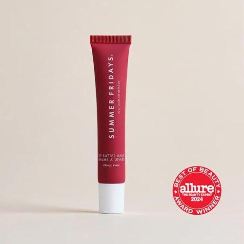 Summer Fridays Tinted Lip Butter Balm - Conditioning Vegan Lip Balm for Instant Moisture, Shine & Hydration - Sheer-Tinted, Soothing Skincare - Cherry (.5 Oz)
