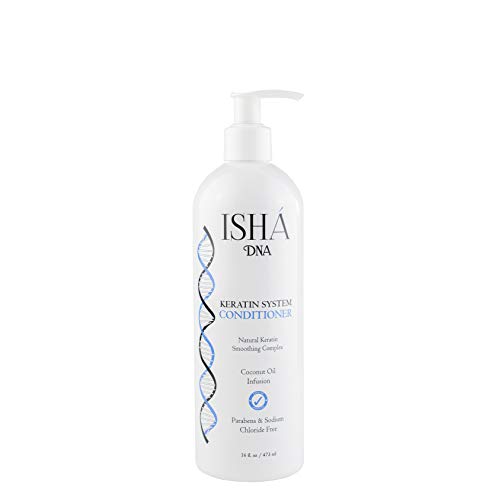 ISHA DNA Keratin Treatment System Conditioner - Sulfate and Parabens Free - Perfect for Keratin Treated Hair - Infused with Coconut Oil - For All Hair Types. (16 Fl Oz.)