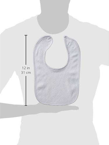 Luvable Friends Unisex Baby Cotton Terry Bibs, White, One Size