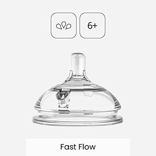 Comotomo Silicone Replacement Nipple, Slow Flow, 0-3 Months, 2 Count (Pack of 1)