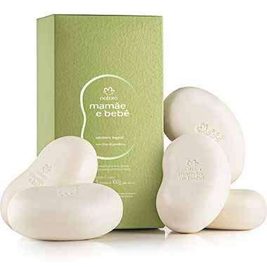 Natura - Linha Mamae e Bebe - Sabonete em Barra Vegetal 5 x 100 Gr - (Natura - Mom & Baby Collection)