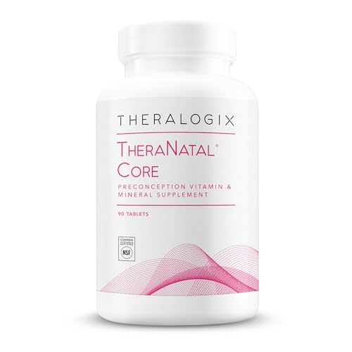 Theralogix TheraNatal Core Preconception Vitamin Supplement - 90-Day Supply - Prenatal Vitamins & Fertility Supplement for Women with Folate, Vitamin D3, Choline & More* - NSF Certified - 90 Tablets