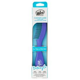 Wet Brush Thin Detangler Brush - Purple, Custom Care - All Hair Types - Ultra-Soft IntelliFlex Bristles Glide Through Tangles with Ease - Pain-Free Comb for Men, Women, Boys and Girls