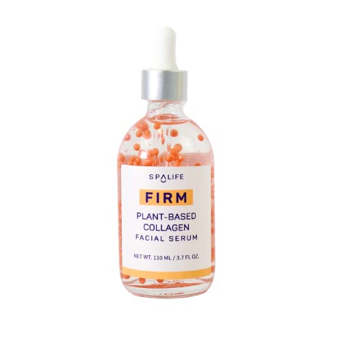 SpaLife FIRM Plant-Based Collagen Facial Serum 110 ml (3.7 Fl. Oz.) - Collagen Face Serum for Enhanced Firmness and Hydration, Skin Smoothing, Face Plumping,Pearl-infused, Fights Fine Lines & Wrinkles
