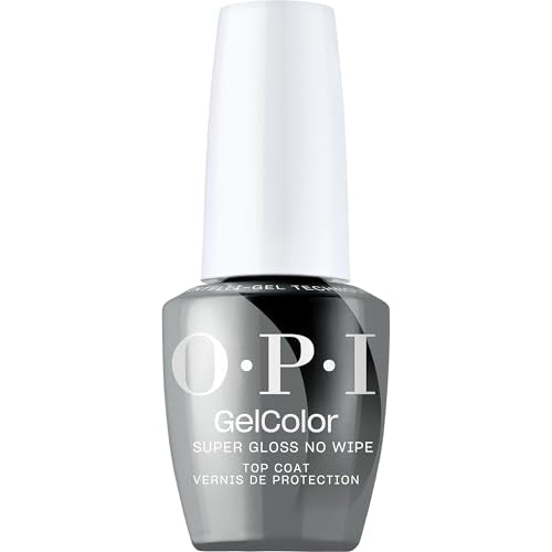 OPI GelColor Super Gloss No Wipe Top Coat | Gel Nail Polish No Wipe Top Coat | For Nail Art, Chrome, High Gloss Shine