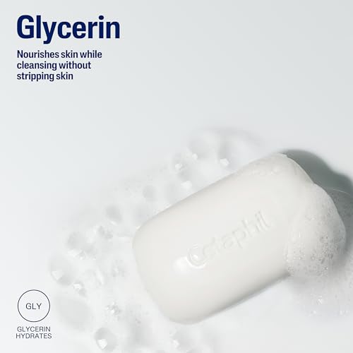 Cetaphil Bar Soap, Deep Cleansing Face and Body Bar, Pack of 3, For Dry to Normal, Sensitive Skin, Soap Free, Hypoallergenic, Paraben Free, Fragrance Free, Removes Makeup, Dirt and Oil