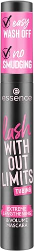 essence | Lash Without Limits Tubing Extreme Lengthening & Volume Mascara | Waterproof & Tubing| Vegan, Cruelty Free & Paraben Free