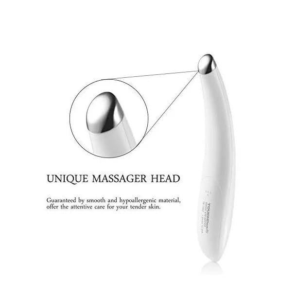 TOUCHBeauty Eye Massaging Pen, Dark Circle Treatment With Sonic Vibration & Heating (White)