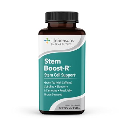 LifeSeasons Stem Boost-R - Stem Cell Support - Naturally Repair Damaged Tissue - Vitamin Supplement Rich in Antioxidants - Royal Jelly, Spirulina, Blueberry, Brown Seaweed & L-Carnosine - 120 Capsules