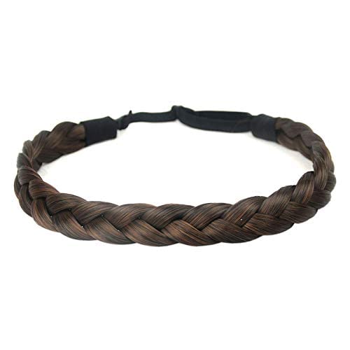 DIGUAN (TM) #Copper Brown: Diguan Synthetic Hair Braided Headband Classic Chunky Wide Plaited Braids Elastic Stretch Hairpiece Women Girl Beauty Accessory, 55G Ahairbeauty (#Copper Brown)