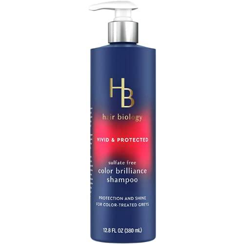 HB Hair Hair Biology Color Brilliance Shampoo and Conditioner SET. 12.8 fl oz each Bottle. With Biotin Vivid & Protected for Gray or Color Treated Hair.
