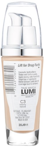 L'Oréal Paris True Match Lumi Healthy Luminous Makeup, C3 Creamy Natural, 1 fl. oz.