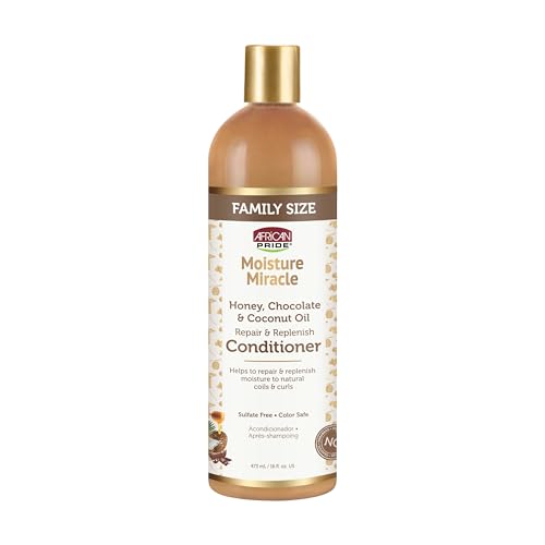 African Pride Moisture Miracle - For Natural Coils & Curls, Nourishes & Shines, Sulfate Free, Color Safe (Conditioner)