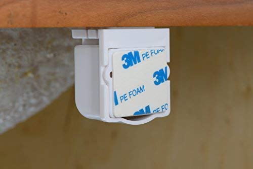 Baby Proof with Invisible Child Safety Locks-Super-Hold Magnetic Cabinet Locks-Easy to Install with 3M Adhesive & Installation Guide-No Drilling-No Damage to Doors or Drawers (4 Locks + 1 Key)