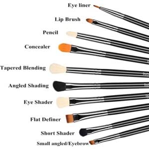 Duorime Silky 10Pcs Eyeshadow Makeup Brush Set Essential Eye Makeup Brushes Kit