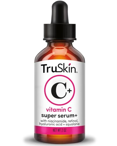 TruSkin Vitamin C Super Serum - Niacinamide, Retinol, Hyaluronic & Salicylic Acid - All-in-One Anti Aging Serum for Face – Improve Appearance of Dark Spots, Firmness for Brighter Looking Skin, 2 Fl Oz