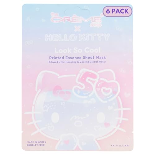 The Crème Shop x Hello Kitty Feel So Clear Printed Essence Sheet Mask, Clarifying and Hydrating Face Mask with Tea Tree and Hyaluronic Acid - 50th Year Anniversary Limited Edition - (Pack of 6)
