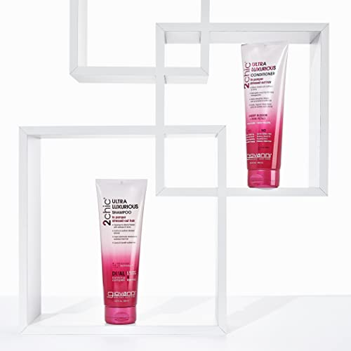 GIOVANNI 2chic Ultra-Luxurious Conditioner - Calms & Smooths Curly & Wavy Hair, Silkens Tresses, Strengthens Over Processed Hair, Helps Detangle, Color Safe, Cherry Blossom & Rose Petals - 8.5 oz