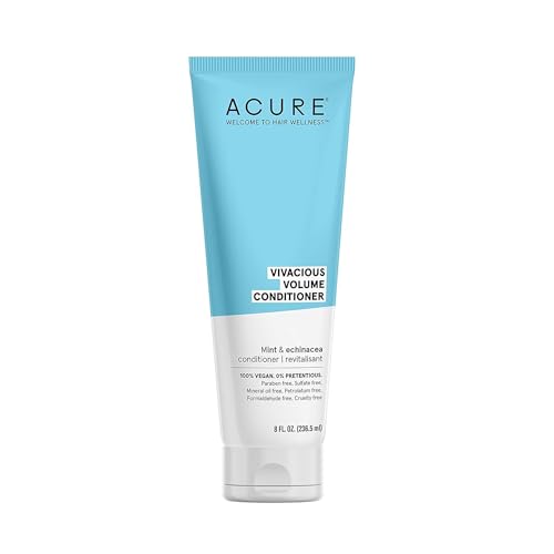 Acure Vivacious Volume Conditioner | Mint & Echinacea Volume Regimen: Lift and Nourish Fine, Fragile Hair for Fullness and Body, 8 Fl Oz