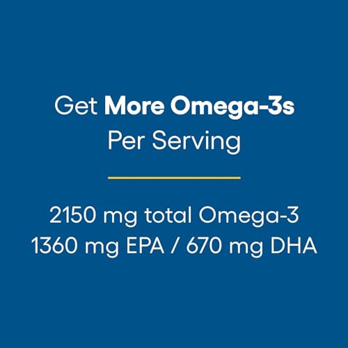 Natural Factors, Ultra Strength RxOmega-3 Fish Oil, High Potency Formula, 2,150 mg Omega-3 Per Serving, No Fishy Aftertaste, 150 Softgels