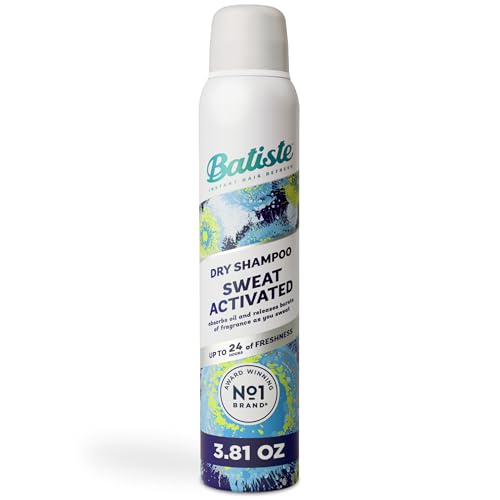 Batiste Sweat Activated Dry Shampoo, Neutralizes Odor for Up to 24 Hours & Prevents Sweat Buildup in Hair, Waterless Shampoo, 3.81 Oz