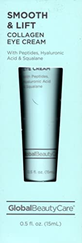 Global Beauty Care Smooth & Lift Collagen Eye Cream with Peptides, Hyaluronic Acid & Squalane 0.5fl oz