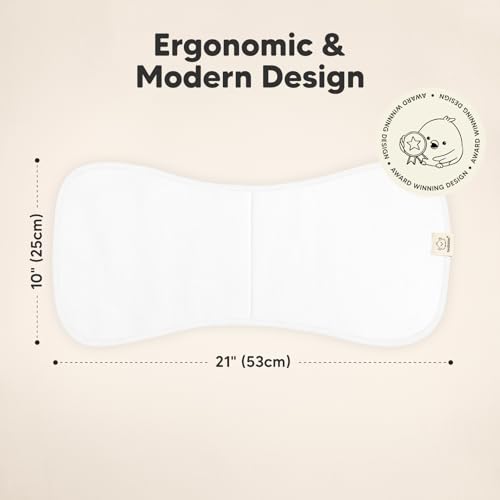 Organic Burp Cloths Baby Boy & Girl - 5-Pack Super Absorbent Cotton Burping Cloths for Babies, Soft & Plush Newborn Spit Up Rags, Infant Towels for Milk Spit Up, Unisex, Large 21 x 10 (Soft White)