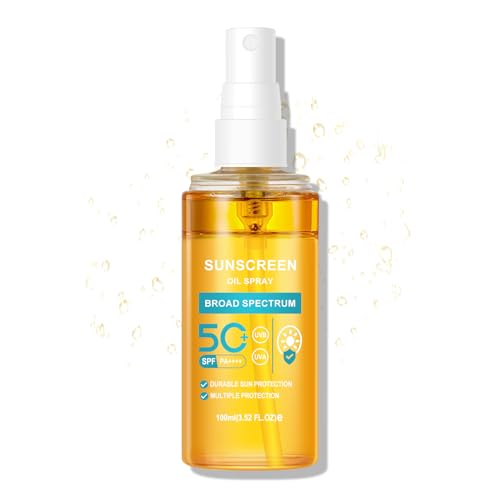 KYDA Oil Sunscreen Spray, Glow Oil Sunscreen Mist SPF 50, Lightweight Hydration Refreshing Sun Protect Spray, Broad Spectrum UVA/UVB Protection