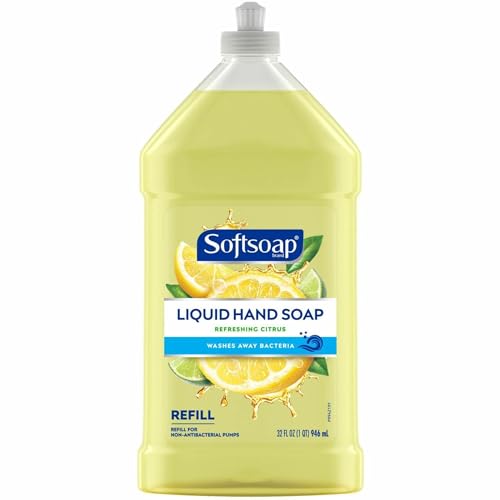 Softsoap Liquid Hand Soap Refill Refreshing Scent Pour Bottle, Yellow, Citrus, 50 Fl Oz